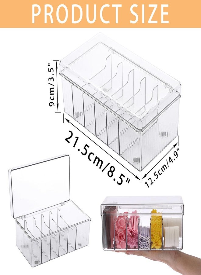 ELLDOO Lash Cart Organizer For Lash Techs, Acrylic Lashes Extension Box, Large Capacity False Eyelash Supplies Organizer Storage Box, Separated Lashes Supplies Container with Lid - Image 2